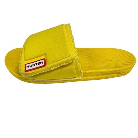 Women's Yellow Hunter Slides size 9 GUC - Picture 1 of 6